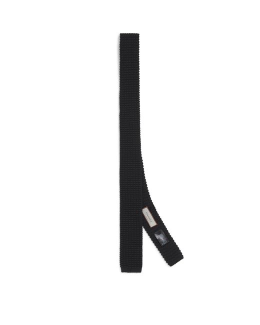 Canali Black Cashmere Knitted Tie for men