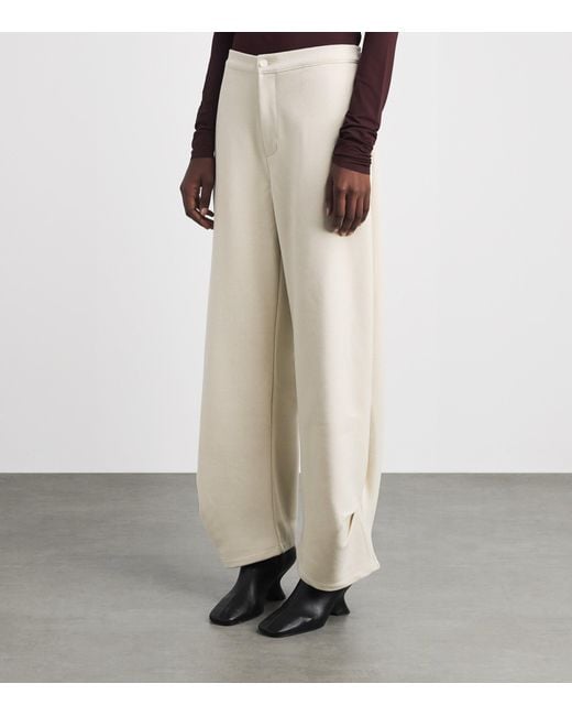 Source Unknown White Twill Balloon Wide-Leg Trousers