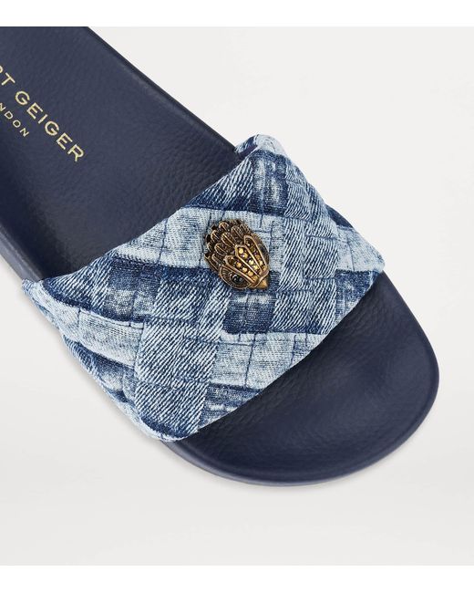 Kurt Geiger Blue Denim Meena Eagle Slides