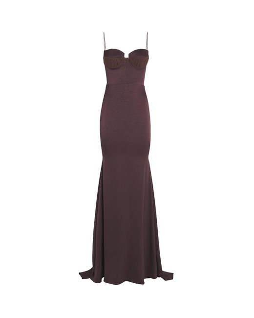 Alex Perry Purple Satin Crepe Sweetheart Gown