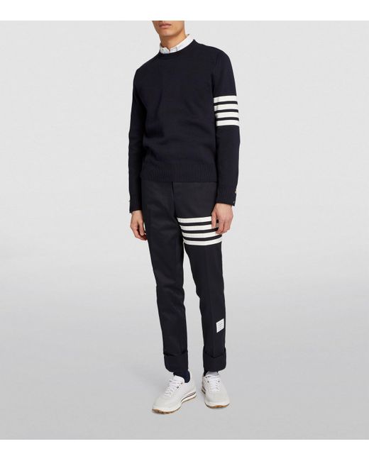 Thom Browne Blue 4-Bar Stripe Sweater for men