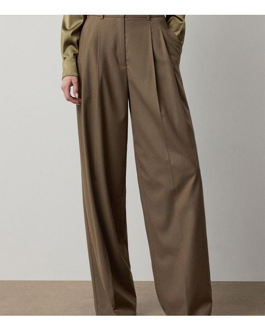 Ralph Lauren Brown Wool-Blend Clarice Trousers