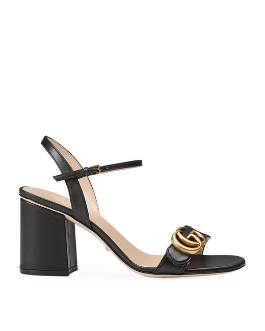 Gucci Metallic Leather Marmont Sandals 75