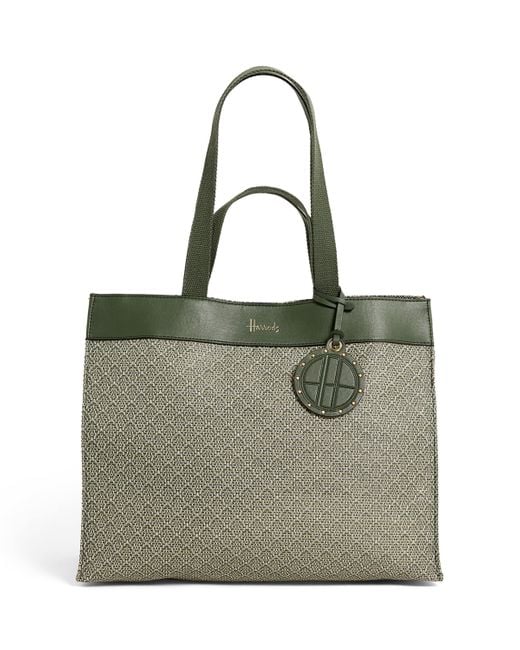 Harrods Green Barbican Woven Tote Bag
