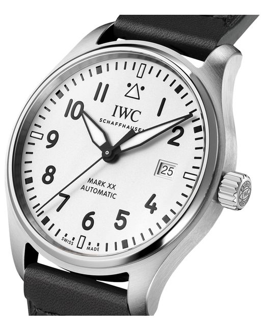 Iwc Black Stainless Steel Mark Xx Pilot's Watch 40mm for men