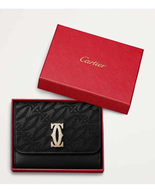 Cartier Black Mini Leather C De Wallet