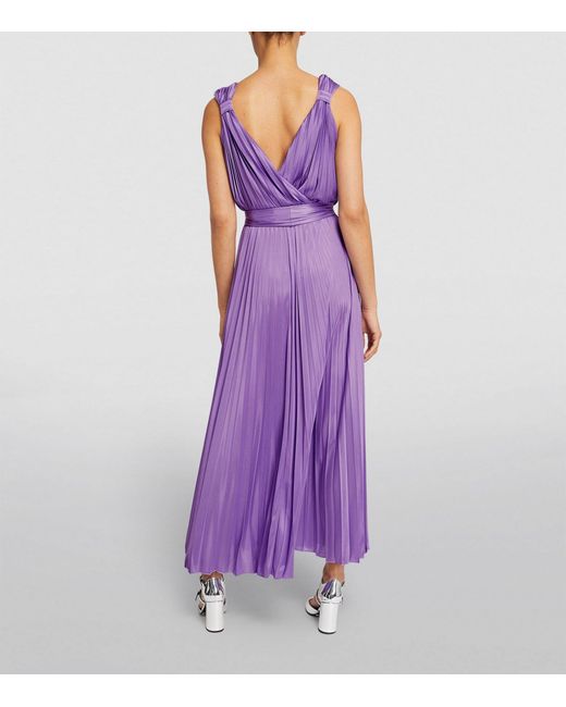 MAX&Co. Purple Pleated Maxi Dress