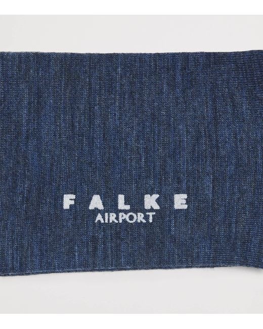 Falke Blue Wool-Blend Airport Socks for men
