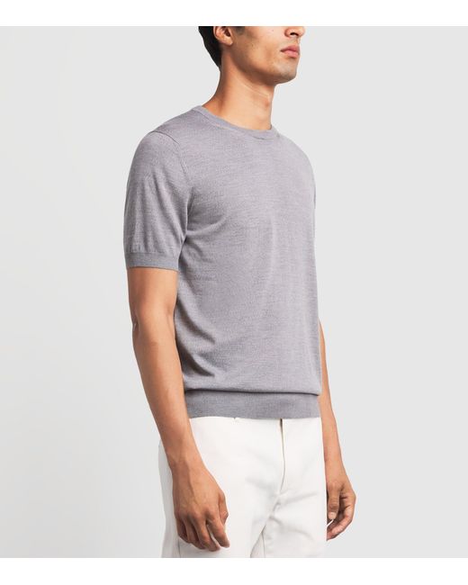 Lardini Gray Virgin Wool Knitted T-Shirt for men
