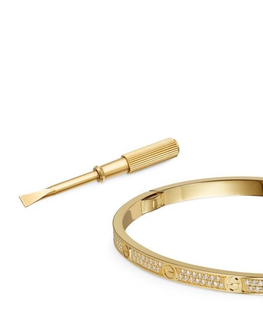Cartier Natural Small Yellow Gold And Diamond-paved Love Bracelet