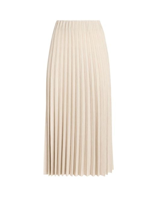 Agnona Natural Plissé Midi Skirt