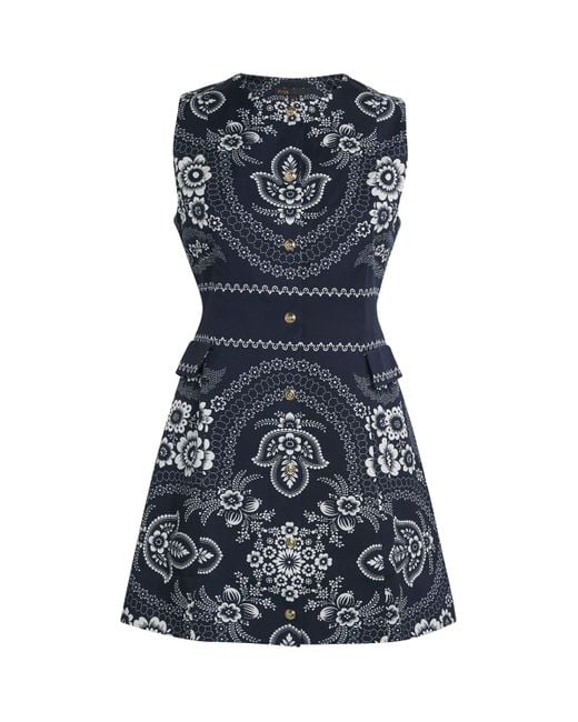 Maje Blue Printed Paisley Mini Dress