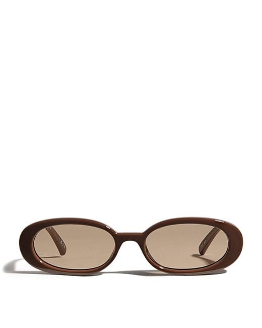 Le Specs Brown Oval Outta Love Sunglasses