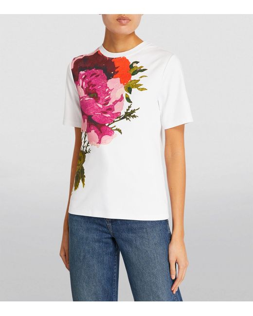 Erdem Pink Rose Print T-shirt