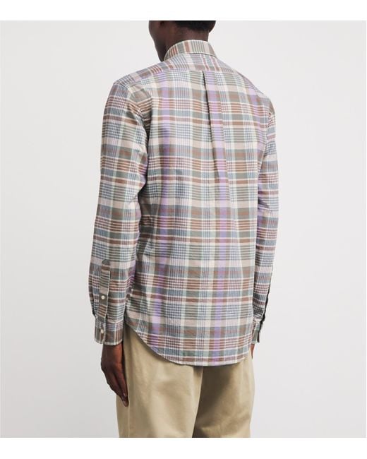 Polo Ralph Lauren Gray Cotton Madras Oxford Shirt for men