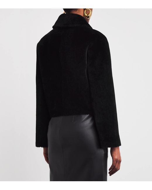 Joseph Black Shearling Reversible Alloway Jacket