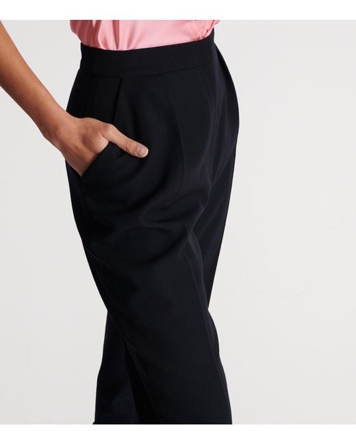 Balmain Black Wool Slim Tailored Trousers
