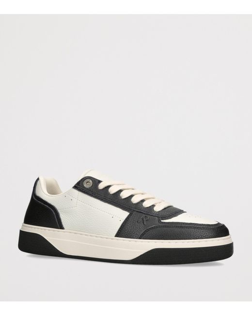 Represent Black Tumbled Leather Initial Sneakers for men