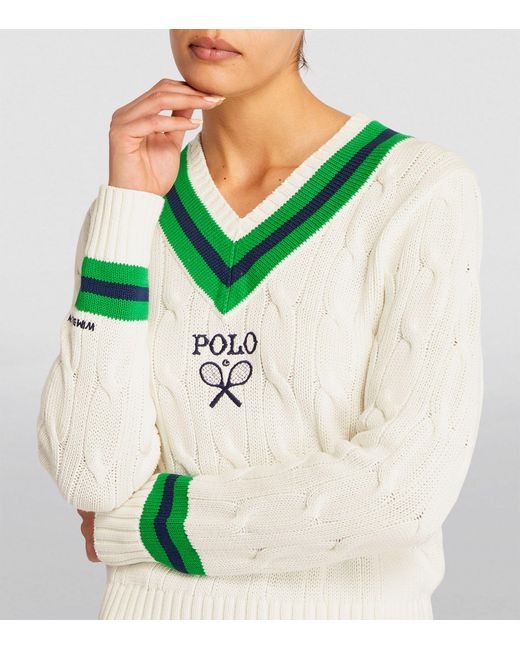 Ralph Lauren X Wimbledon Cricket Sweater in Green