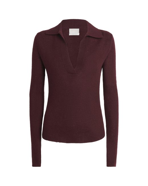 Citizens of Humanity Purple Wool-Cashmere Simone Polo Sweater