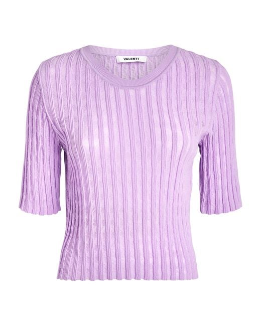 Valentino Purple Organic Cotton-Blend Knit Ibiza T-Shirt