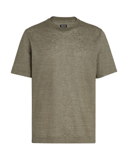 Zegna Green Linen T-shirt for men