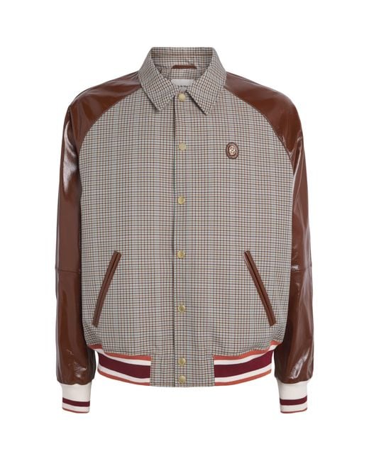 Drole de Monsieur Brown Check Bomber Jacket for men