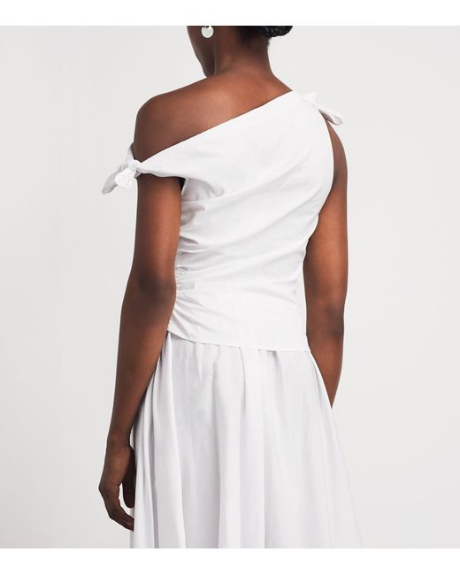 Staud White Bellaria Asymmetric Top