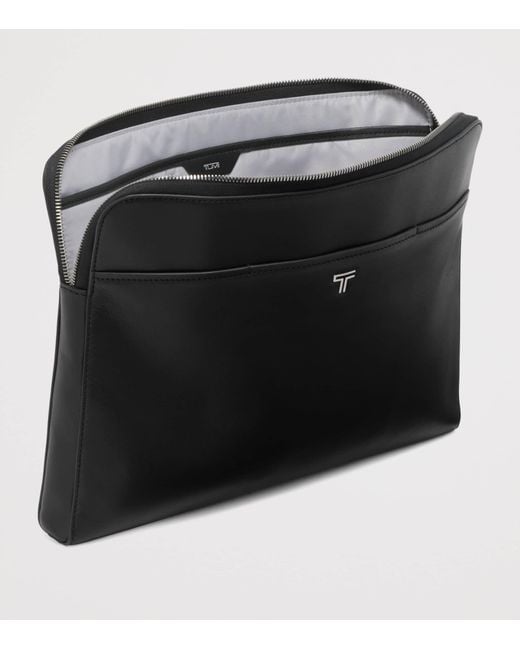 Tumi Black Leather Belden Laptop Sleeve