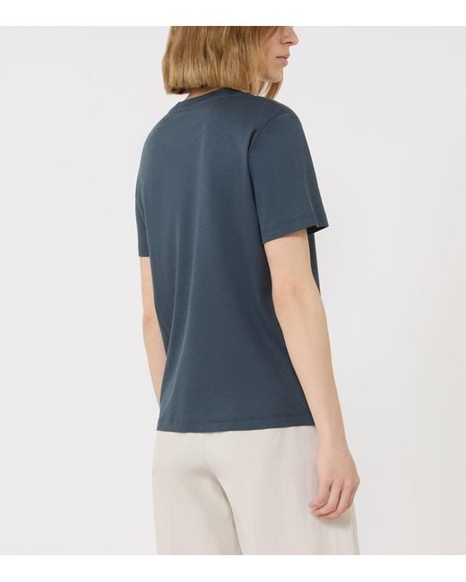 Max Mara Blue Embellished Jersey T-Shirt