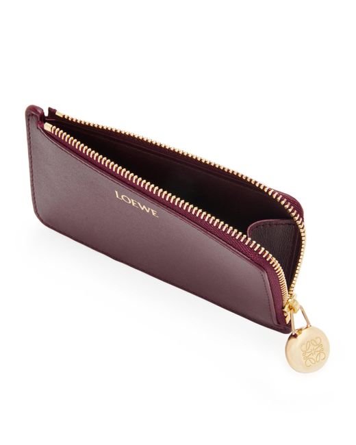 Loewe Purple Leather Pebble Card Holder