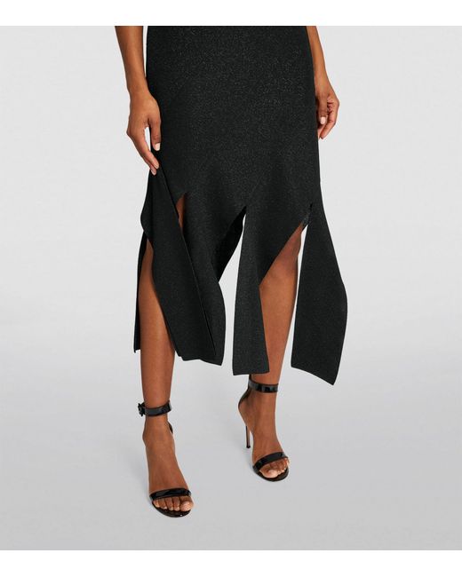 Stella McCartney Black Knitted Asymmetric Midi Dress