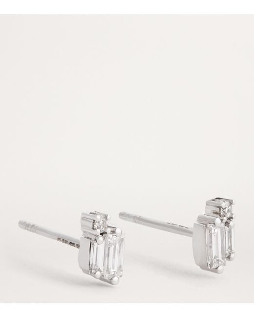 Suzanne Kalan White And Diamond Bold Burst Stud Earrings