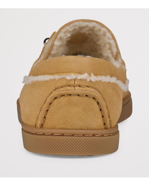 Christian Louboutin Natural Chambeliboat Donna Suede Shearling-Lined Boat Shoes