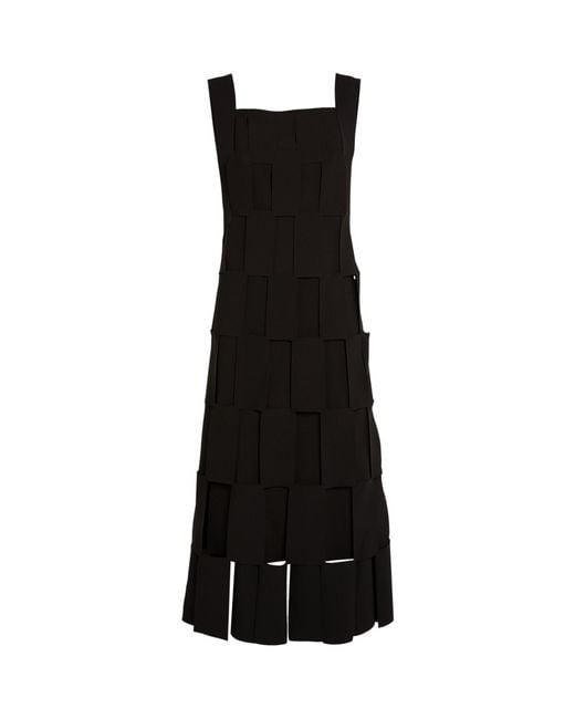 A.W.A.K.E. MODE Synthetic Layered Midi Dress in Black | Lyst