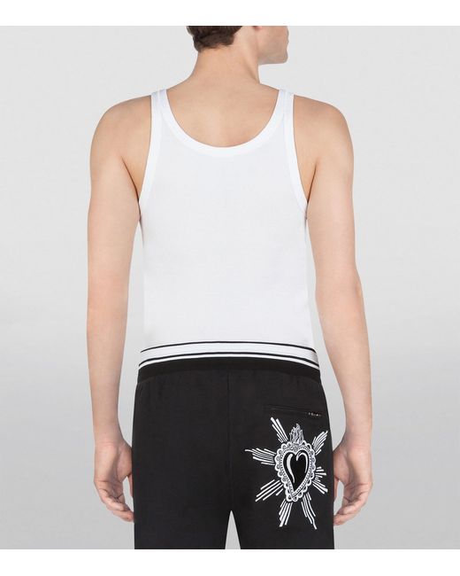 Dolce & Gabbana White Cotton Tank Top for men