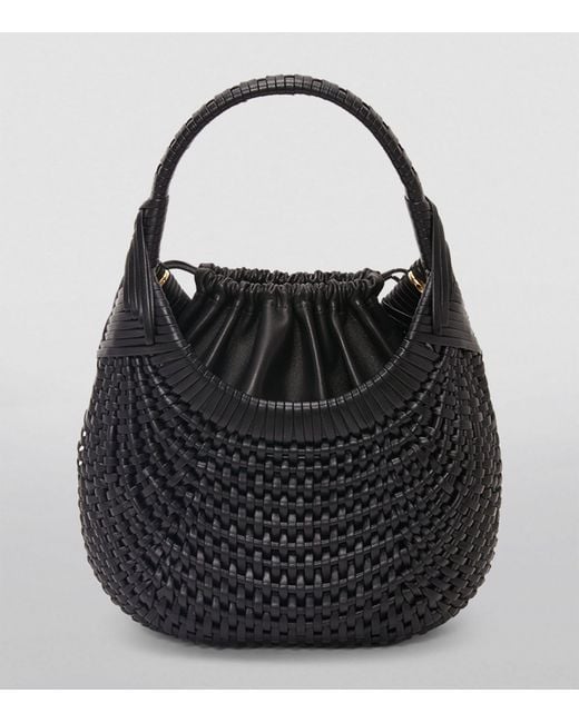 Loewe Black Leather Diamond Top-handle Bag