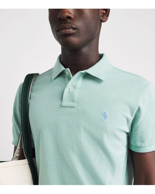 Polo Ralph Lauren Green Cotton Mesh Custom-Fit Polo Shirt for men