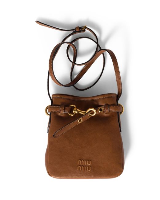 Miu Miu Brown Nappa Leather Pouch