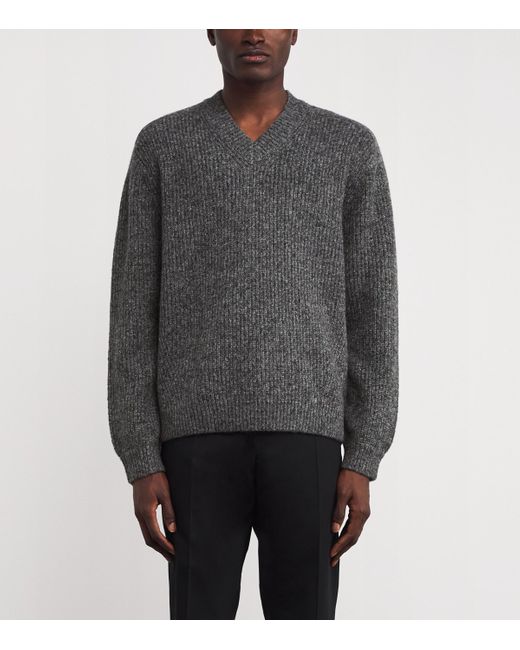 J.Lindeberg Gray Wool-Blend Vitor Sweater for men