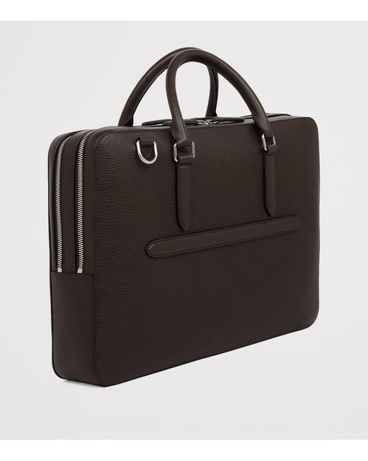 Smythson Black Large Calfskin Ludlow Briefcase for men
