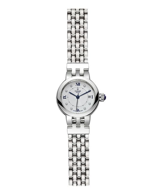 Tudor Metallic Stainless Steel And Diamond Clair De Rose Watch