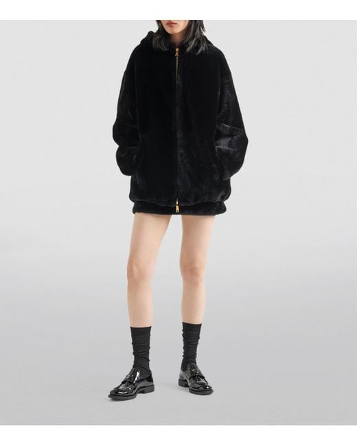 Prada Black Shearling Reversible Jacket