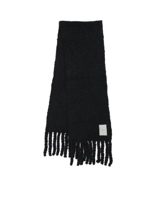 Joseph Black Bouclé Knit Scarf