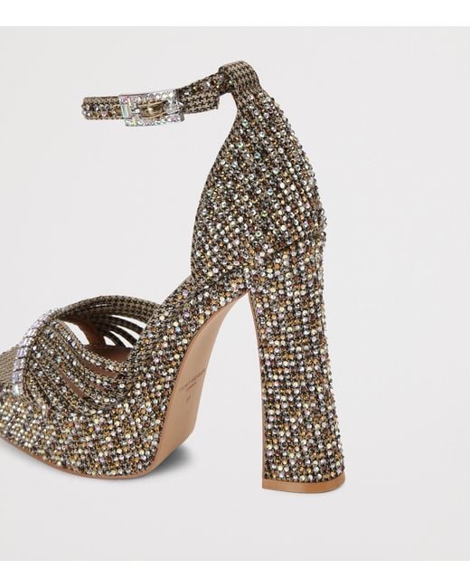 Kurt Geiger Metallic Crystal Strap Platform Sandals