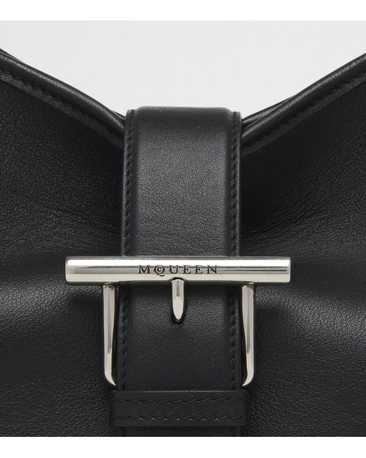 Alexander McQueen Black Leather T-Bar Shoulder Bag