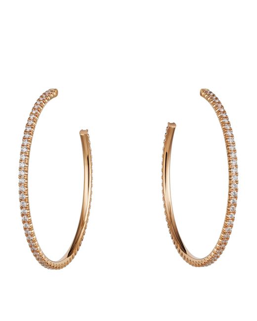 Cartier Metallic Large And Diamond Étincelle De Hoop Earrings