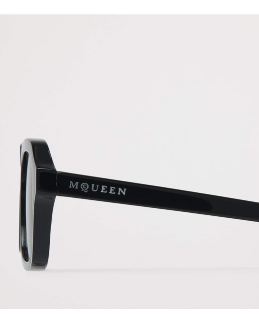 McQueen Black Rectangular Sunglasses