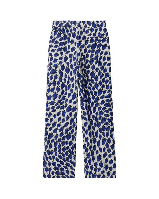Burberry Blue Strawberry Print Trousers