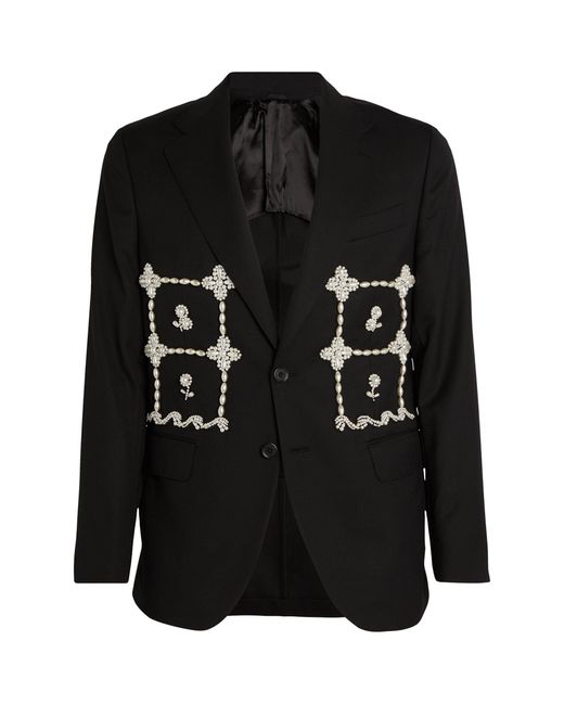 Simone Rocha Black Cake-embellished Blazer for men